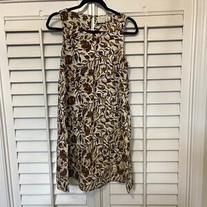 Rachel Zoe Floral Linen Shift Dress With Pockets‎ Size Small